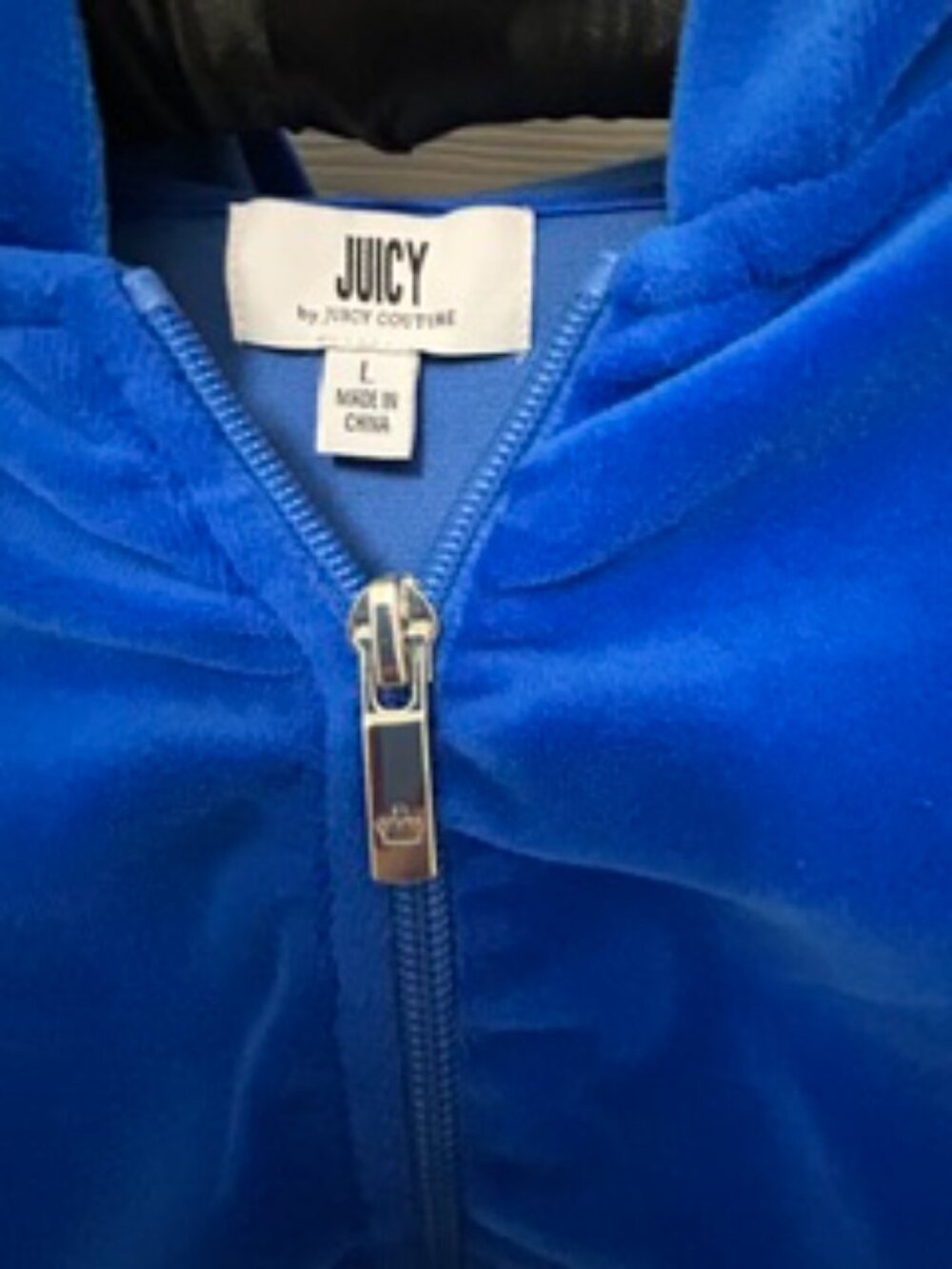 Juicy by Juicy Couture Cropped Hoodie Jacket sz L - Picture 2 of 4
